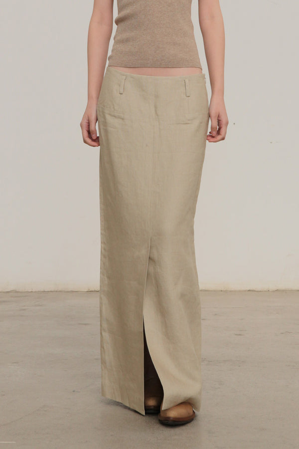 SWAYING/KNIT linen straight skirt SW23AW3B18 linen